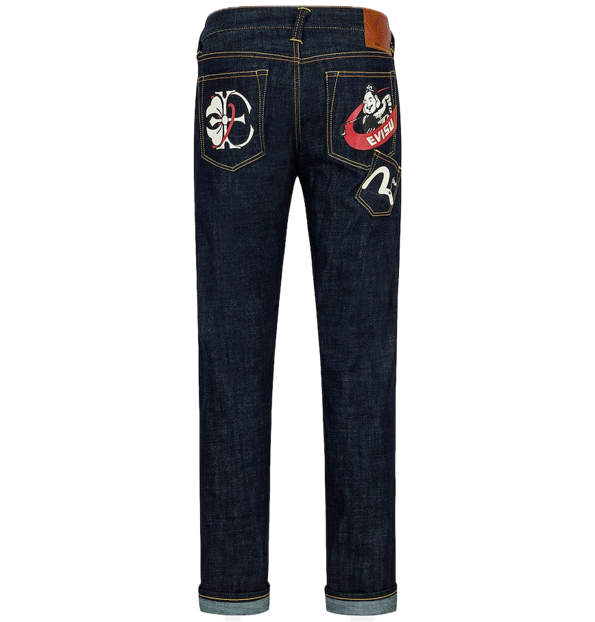 Quần Evisu Godhead Golfing Print Jeans 'Indigo' 