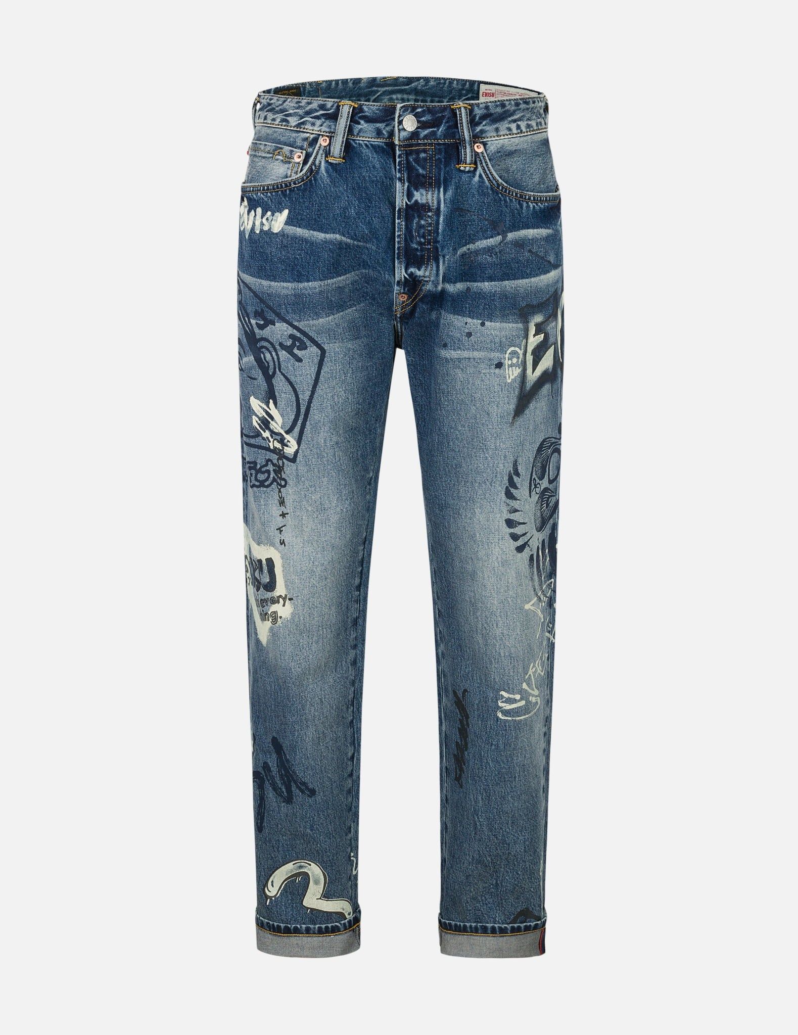  Quần Evisu Graffiti Prints Fit Jeans 'Indigo' 