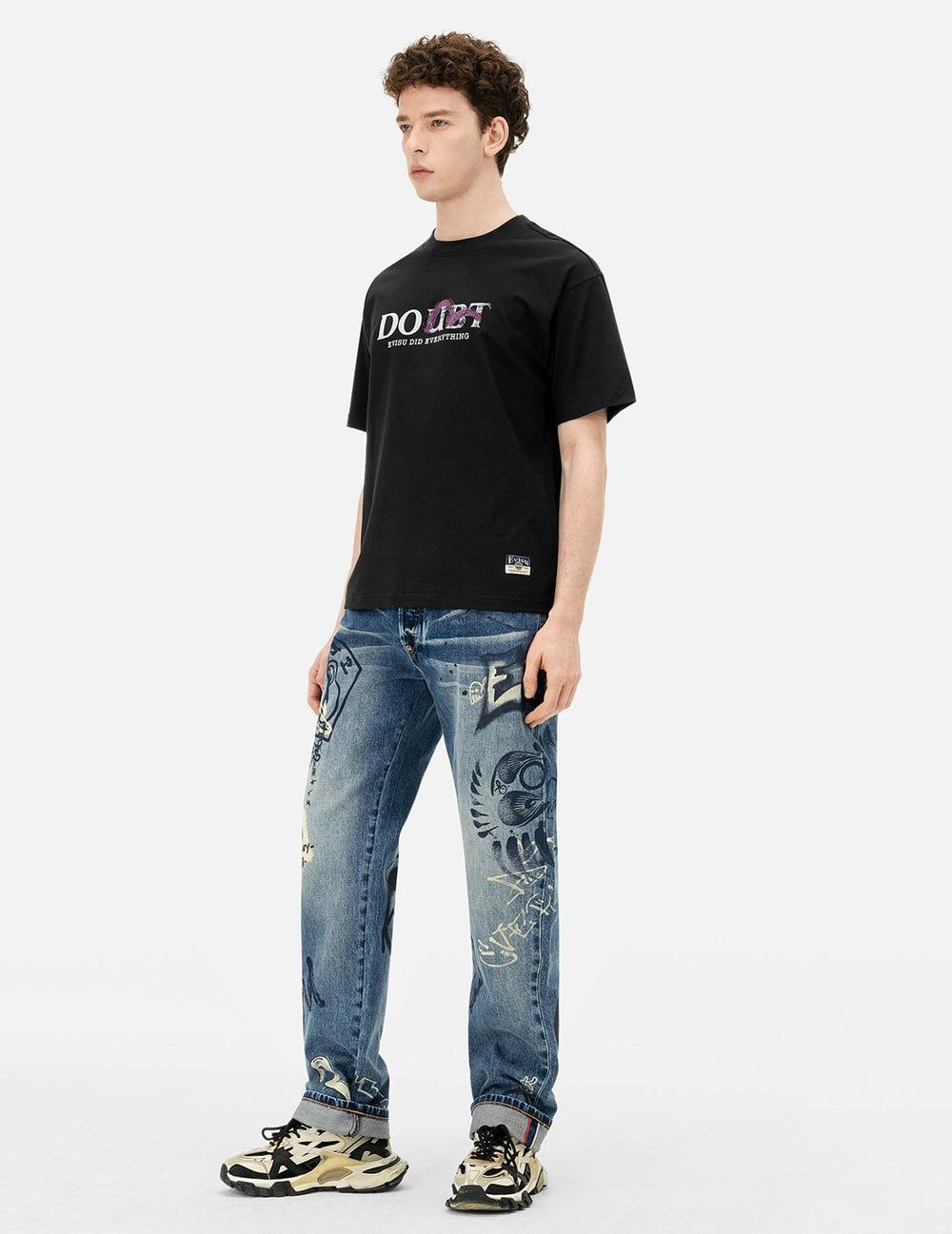  Quần Evisu Graffiti Prints Fit Jeans 'Indigo' 