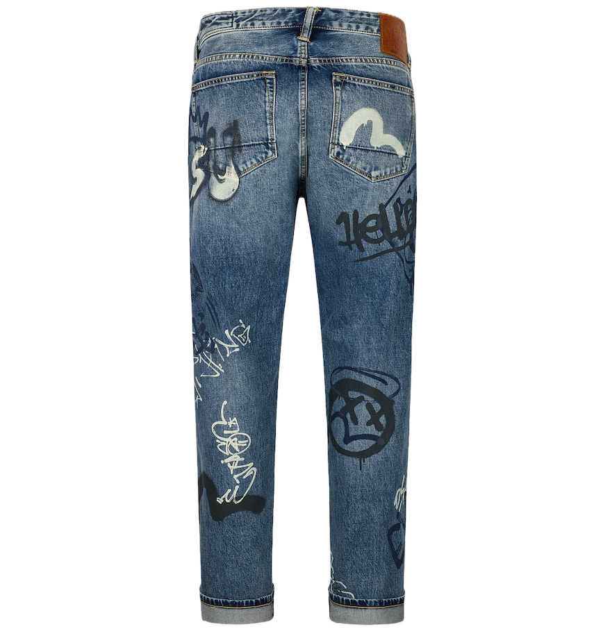  Quần Evisu Graffiti Prints Fit Jeans 'Indigo' 