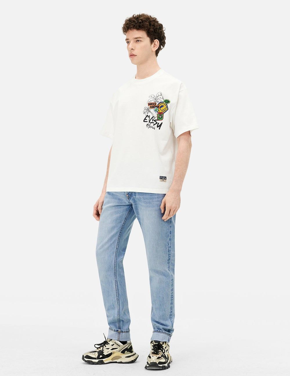  Quần Evisu Graffiti-Style Daicock Jeans 'Indigo' 