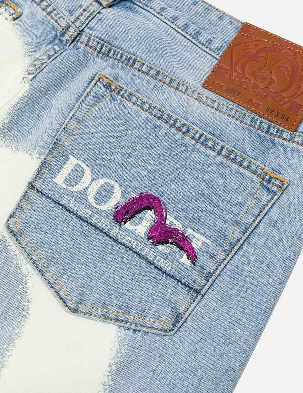  Quần Evisu Graffiti-Style Daicock Jeans 'Indigo' 