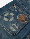  Quần Evisu Kamon Jacquard Pockets 3D Jeans 'Indigo' 