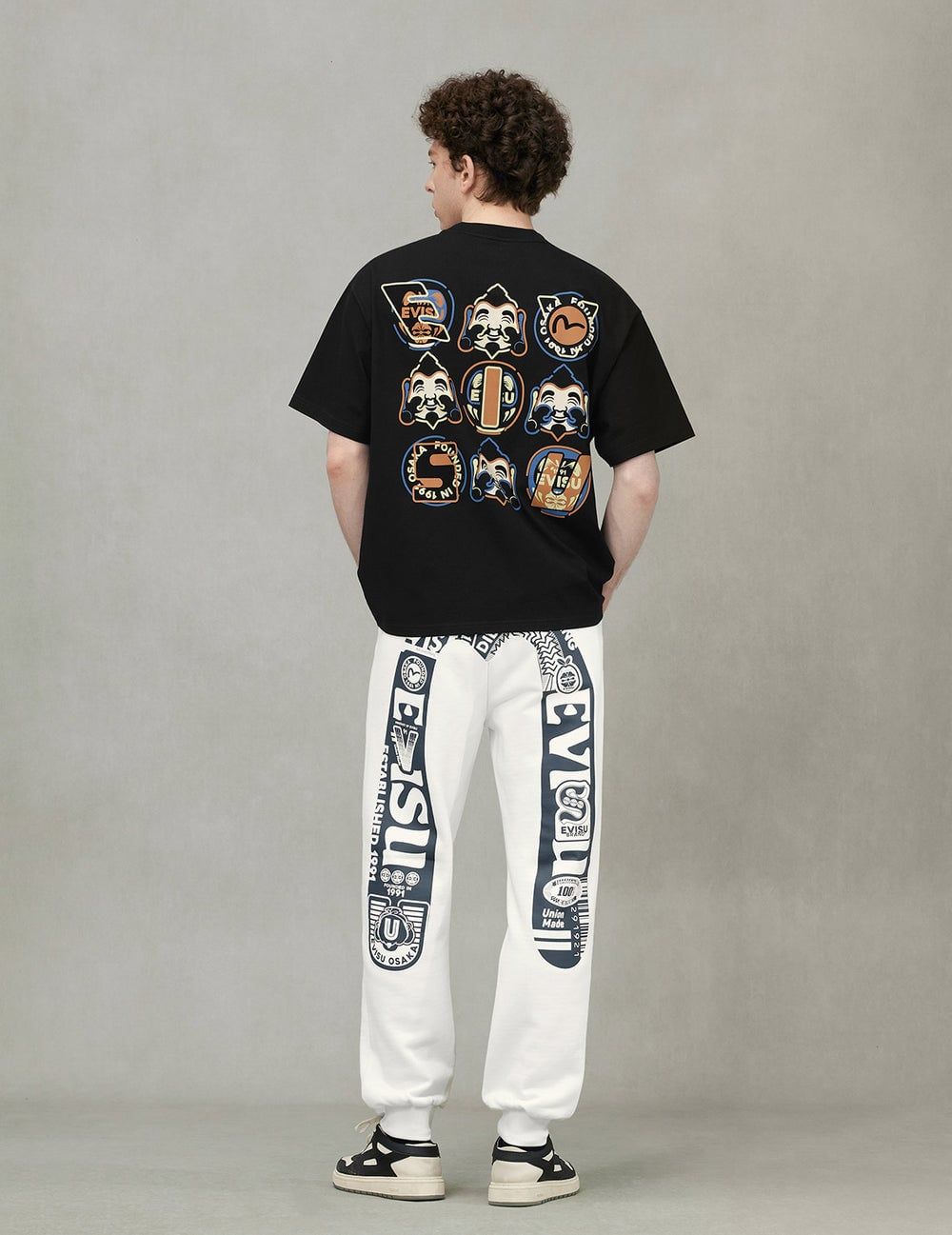  Quần Evisu Logo Daicock Print Sweatpants 'White' 