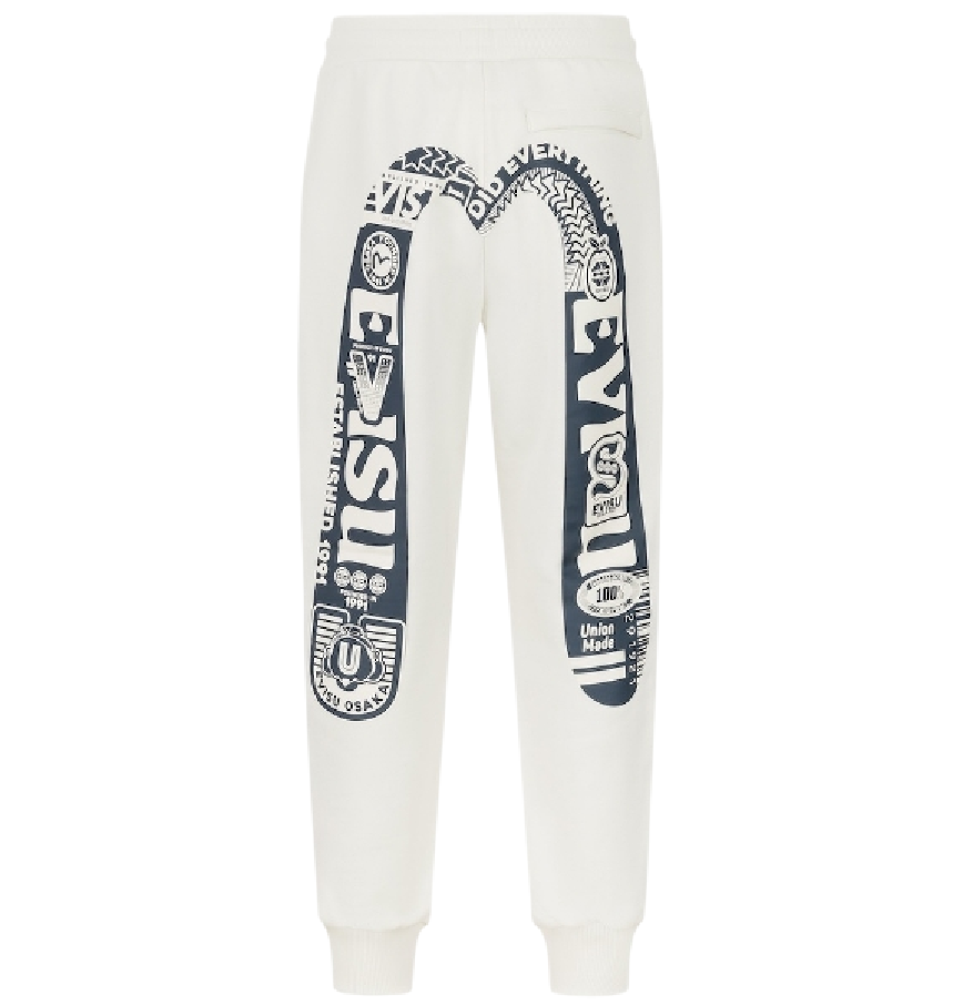  Quần Evisu Logo Daicock Print Sweatpants 'White' 
