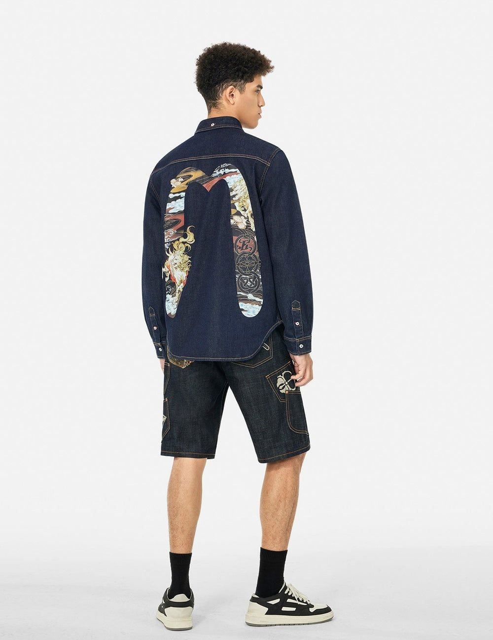  Quần Evisu Multi-Pocket Brocade Short 'Indigo' 