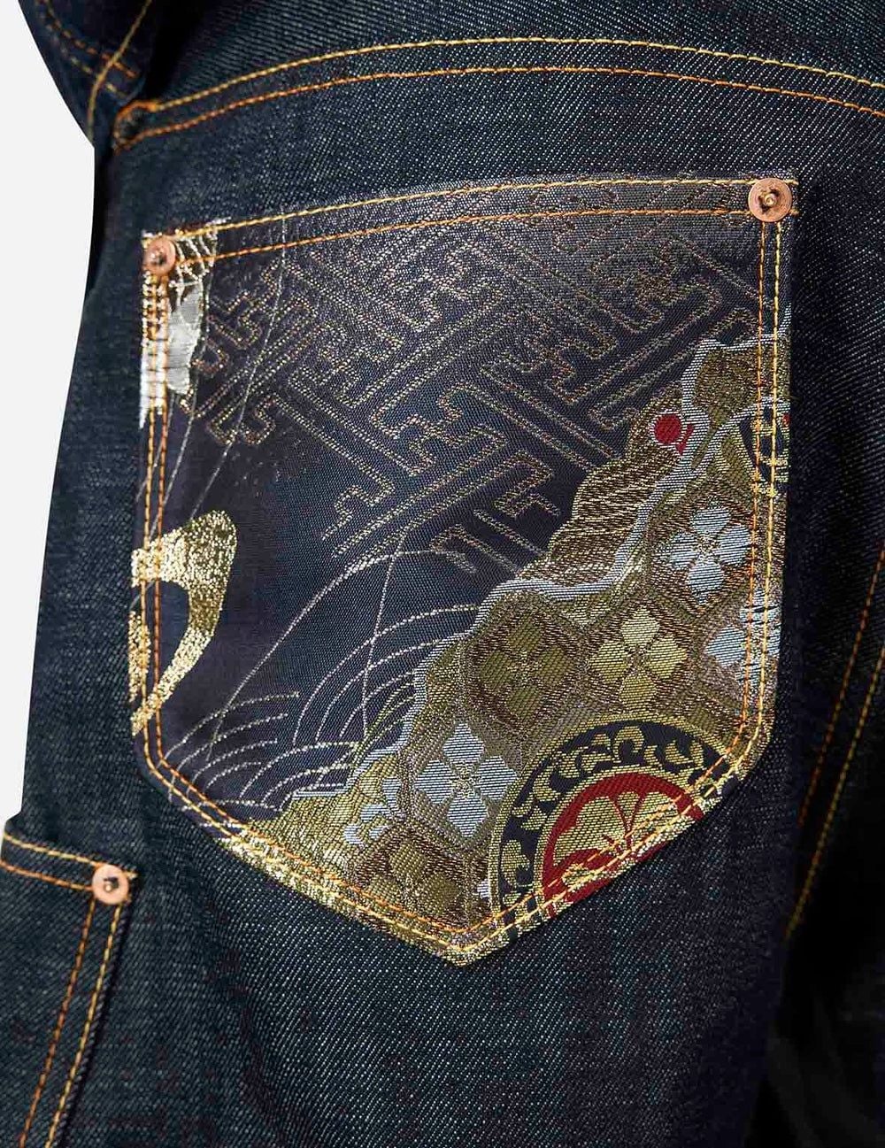  Quần Evisu Multi-Pocket Brocade Short 'Indigo' 