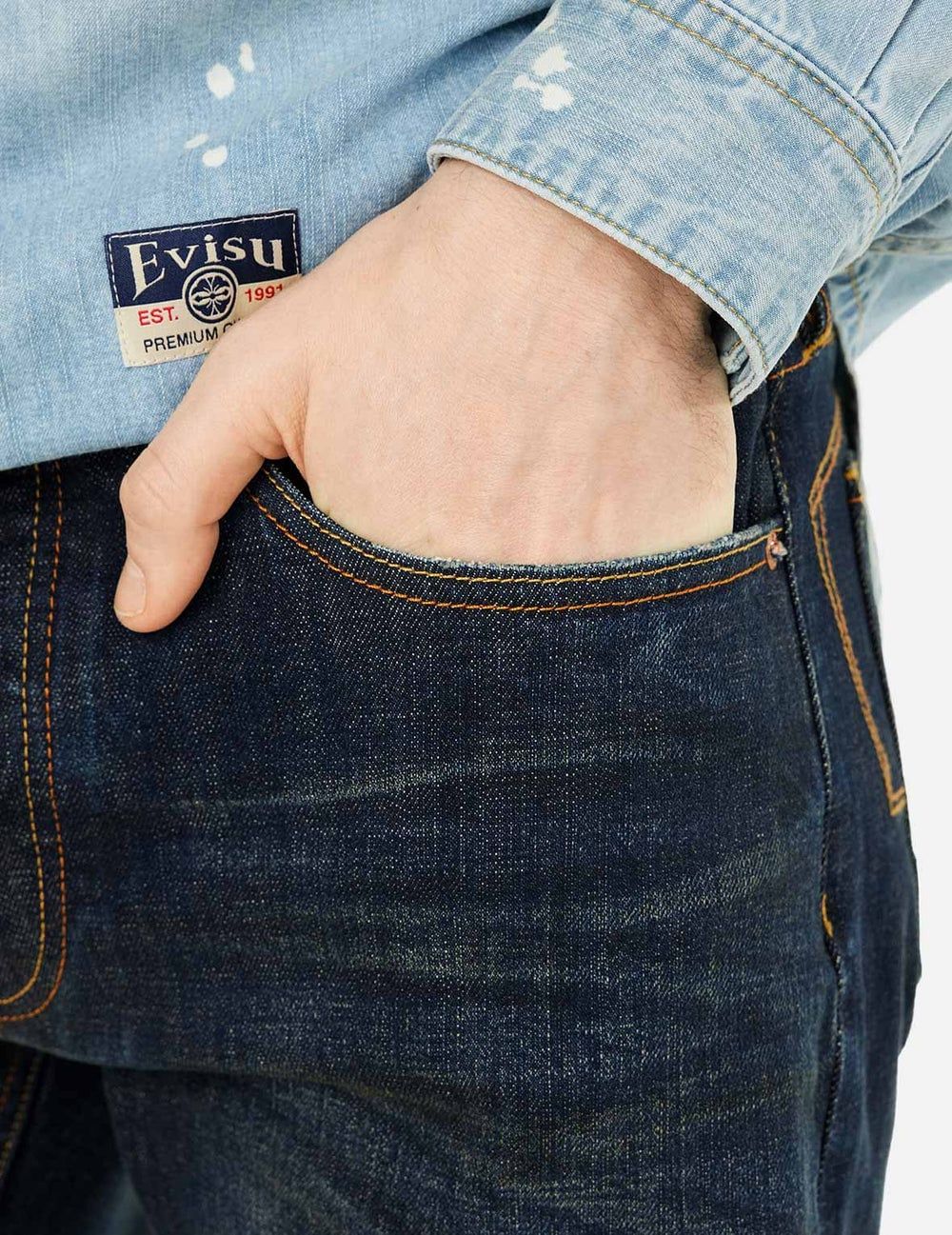  Quần Evisu Multi-pocket Dark-toned Jeans 'Indigo' 