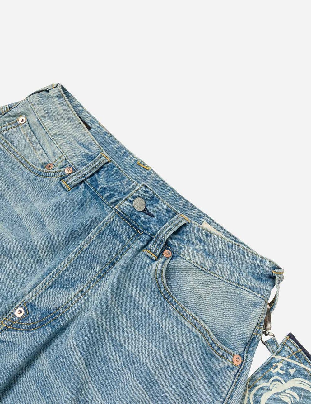  Quần Evisu Multi-Pocket Seagull Print Jeans 'Indigo' 