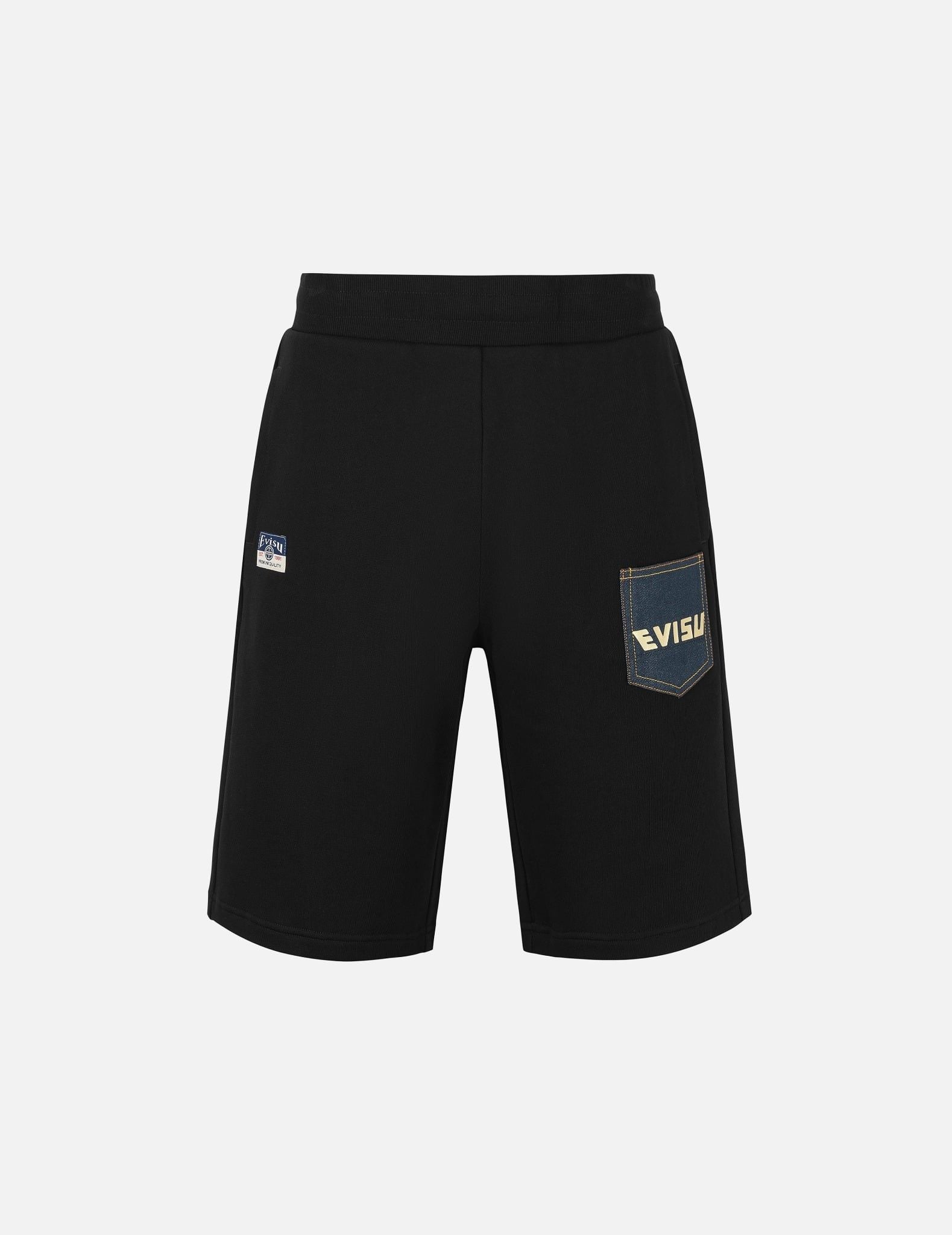  Quần Evisu Multi-Pocket Sweatshorts 'Black' 