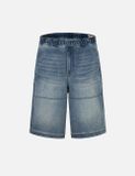  Quần Evisu Seagull and Logo Appliqué Shorts 'Denim' 