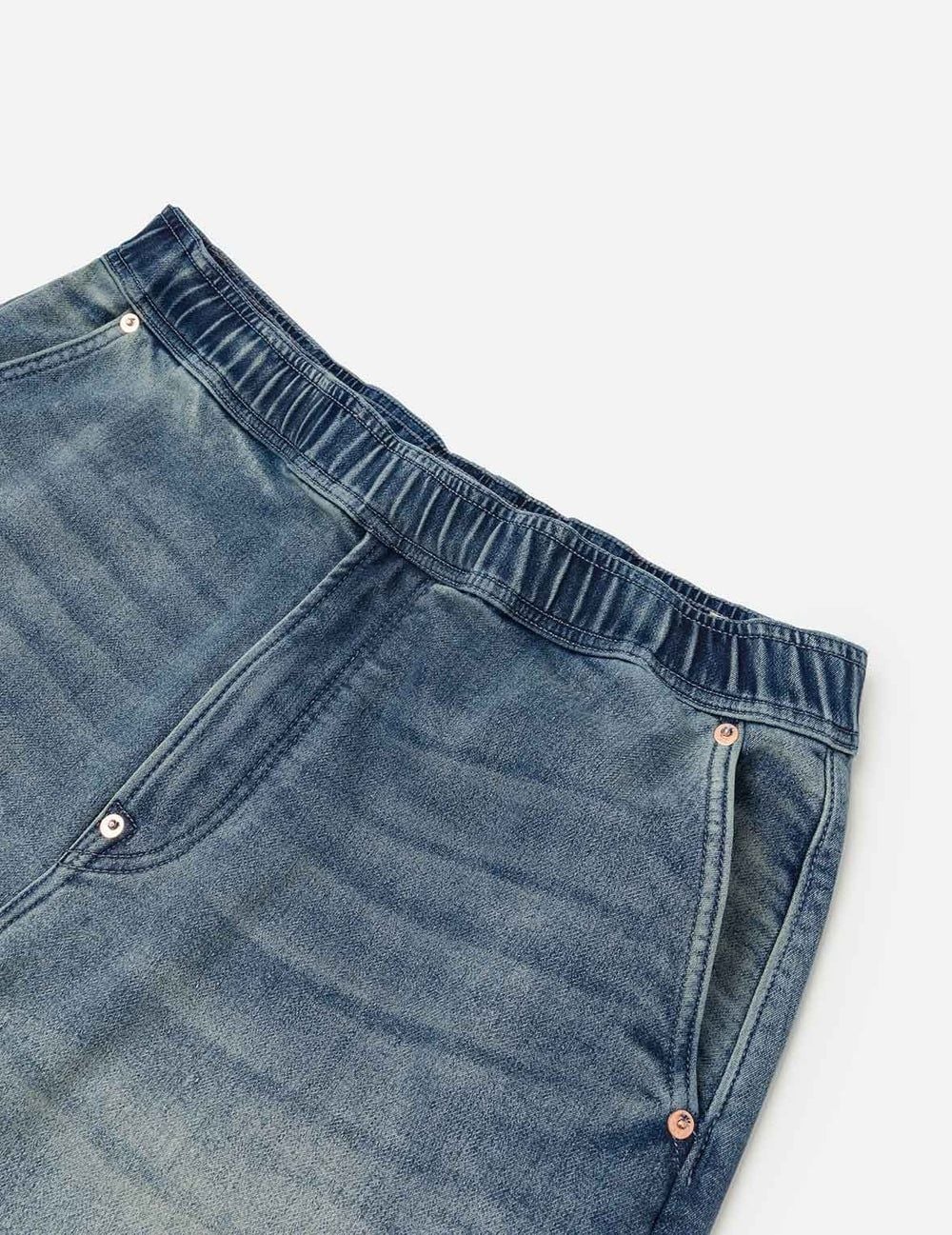  Quần Evisu Seagull and Logo Appliqué Shorts 'Denim' 