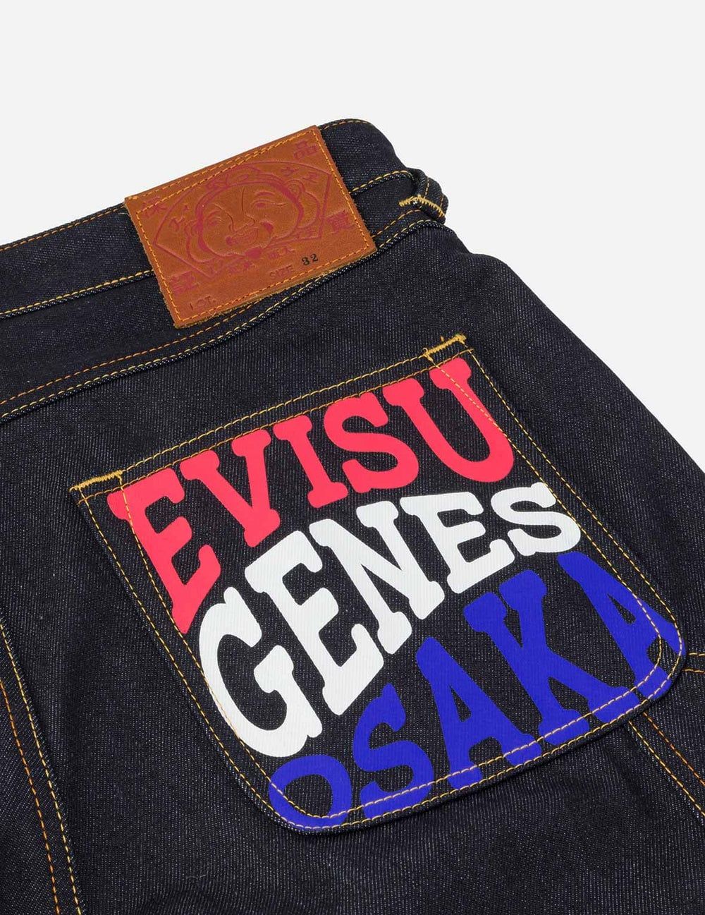  Quần Evisu Seagull Embroidery Slogan Shorts 'Denim' 