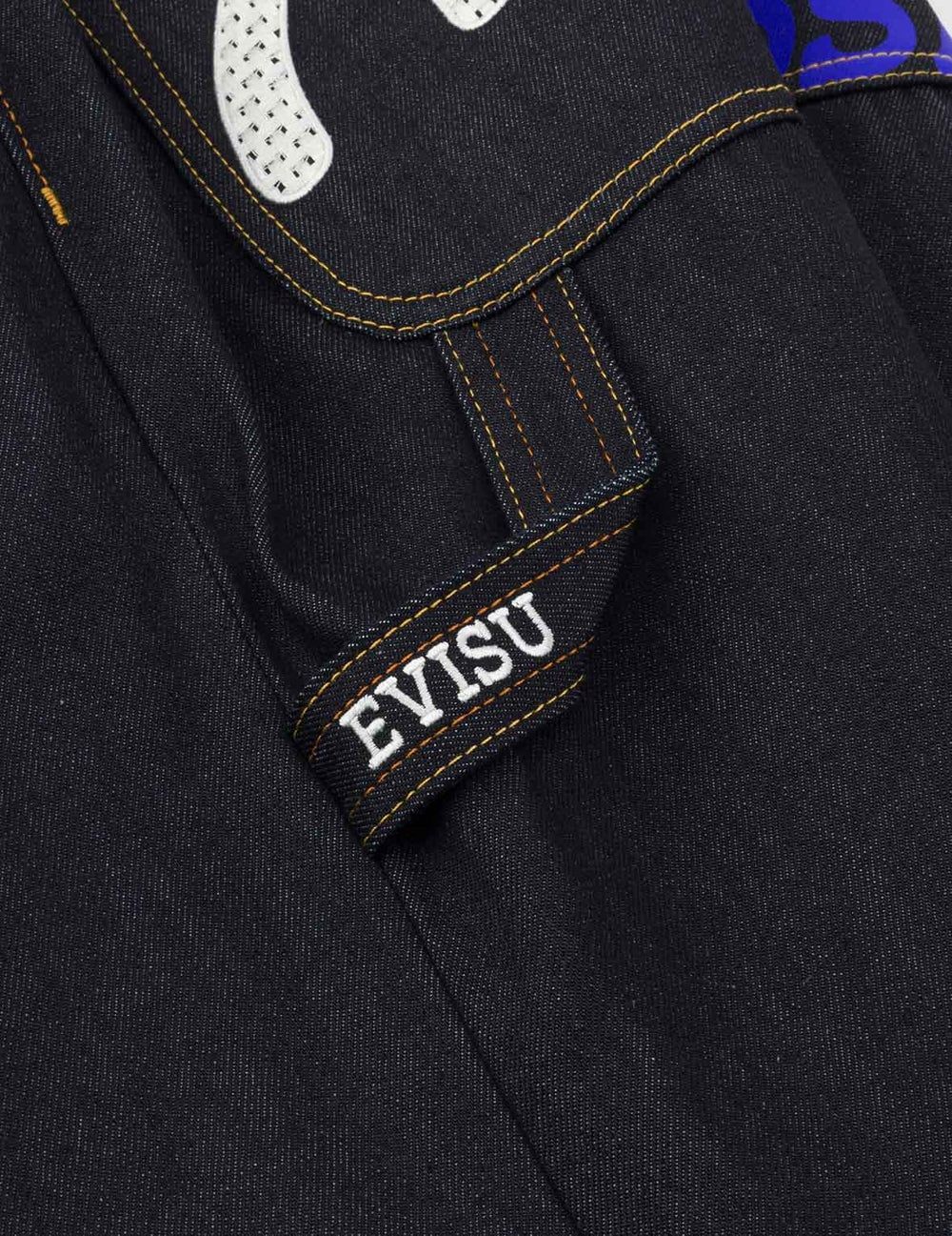  Quần Evisu Seagull Embroidery Slogan Shorts 'Denim' 