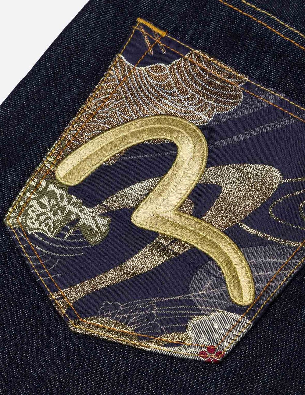  Quần Evisu Seagull Logo Brocade Appliqué 'Indigo' 