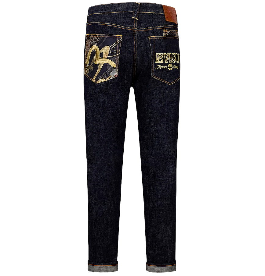  Quần Evisu Seagull Logo Brocade Appliqué 'Indigo' 