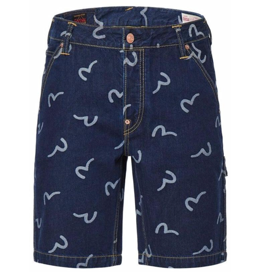  Quần Evisu Seagull Print Denim Short 'Blue' 
