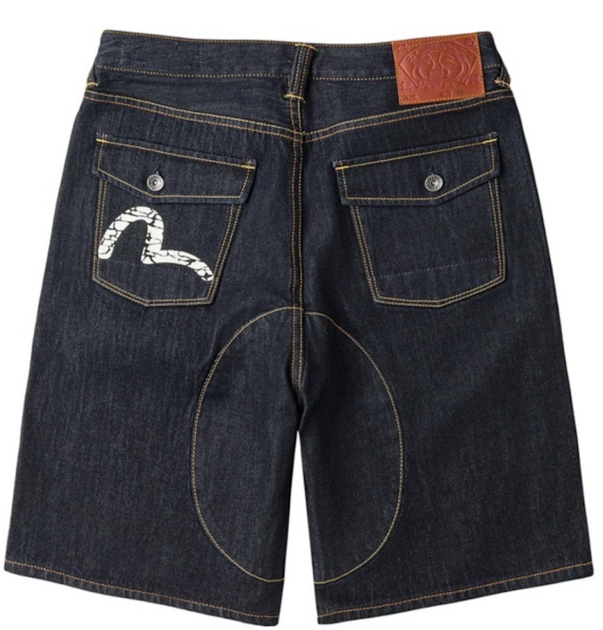  Quần Evisu Seagull Print Denim Shorts 'Indigo' 