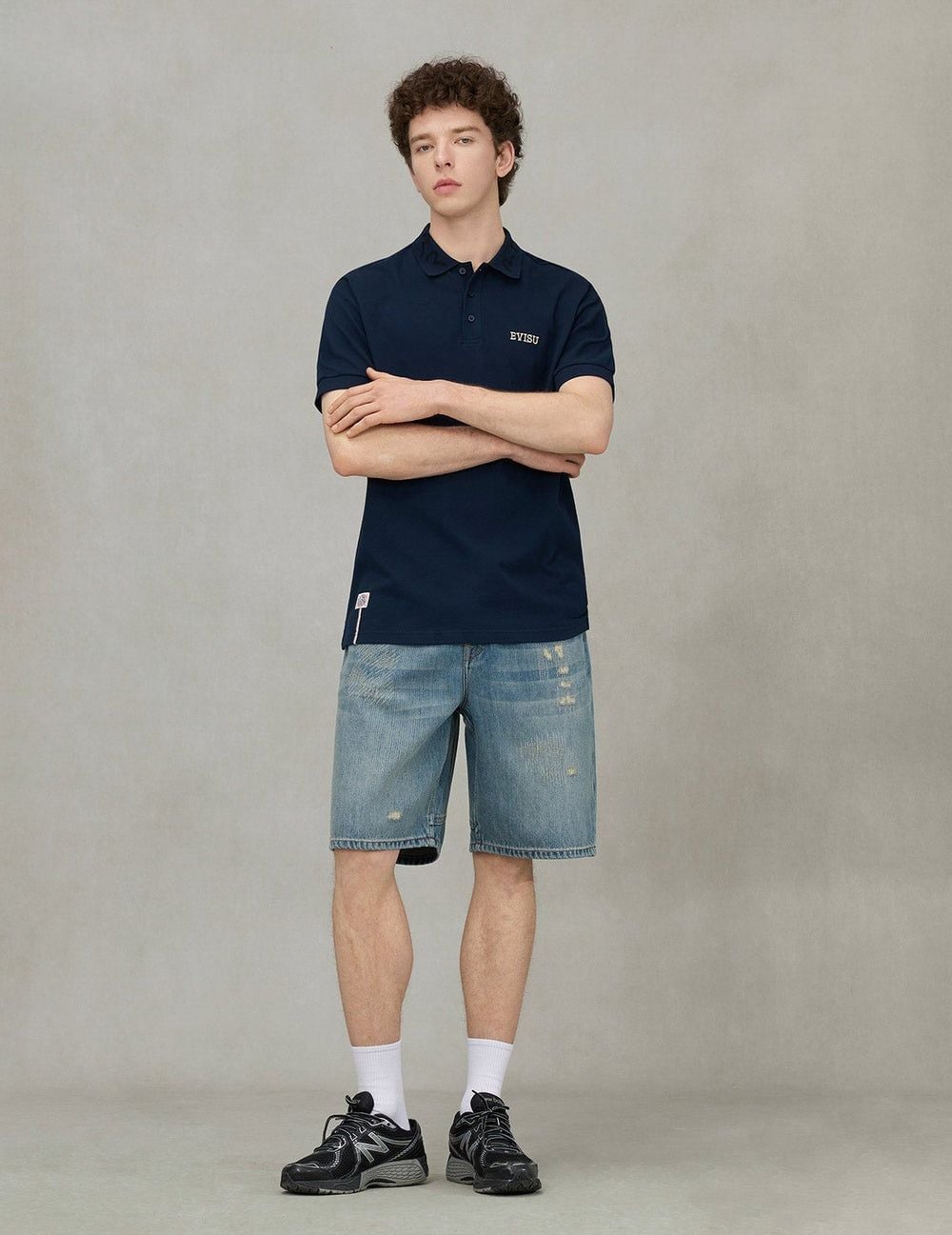  Quần Evisu Seagull Print Regular Shorts 'Denim' 