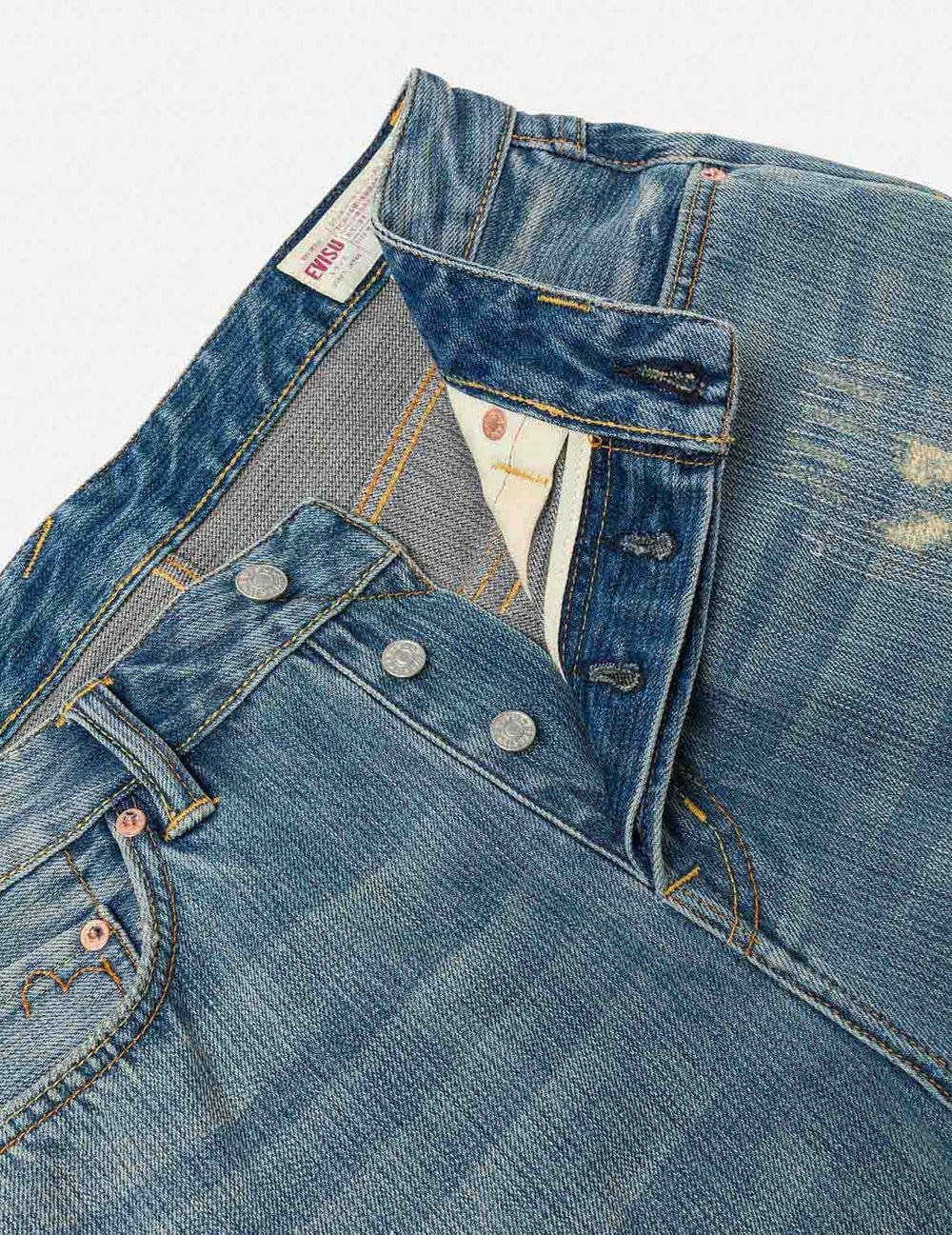  Quần Evisu Seagull Print Regular Shorts 'Denim' 