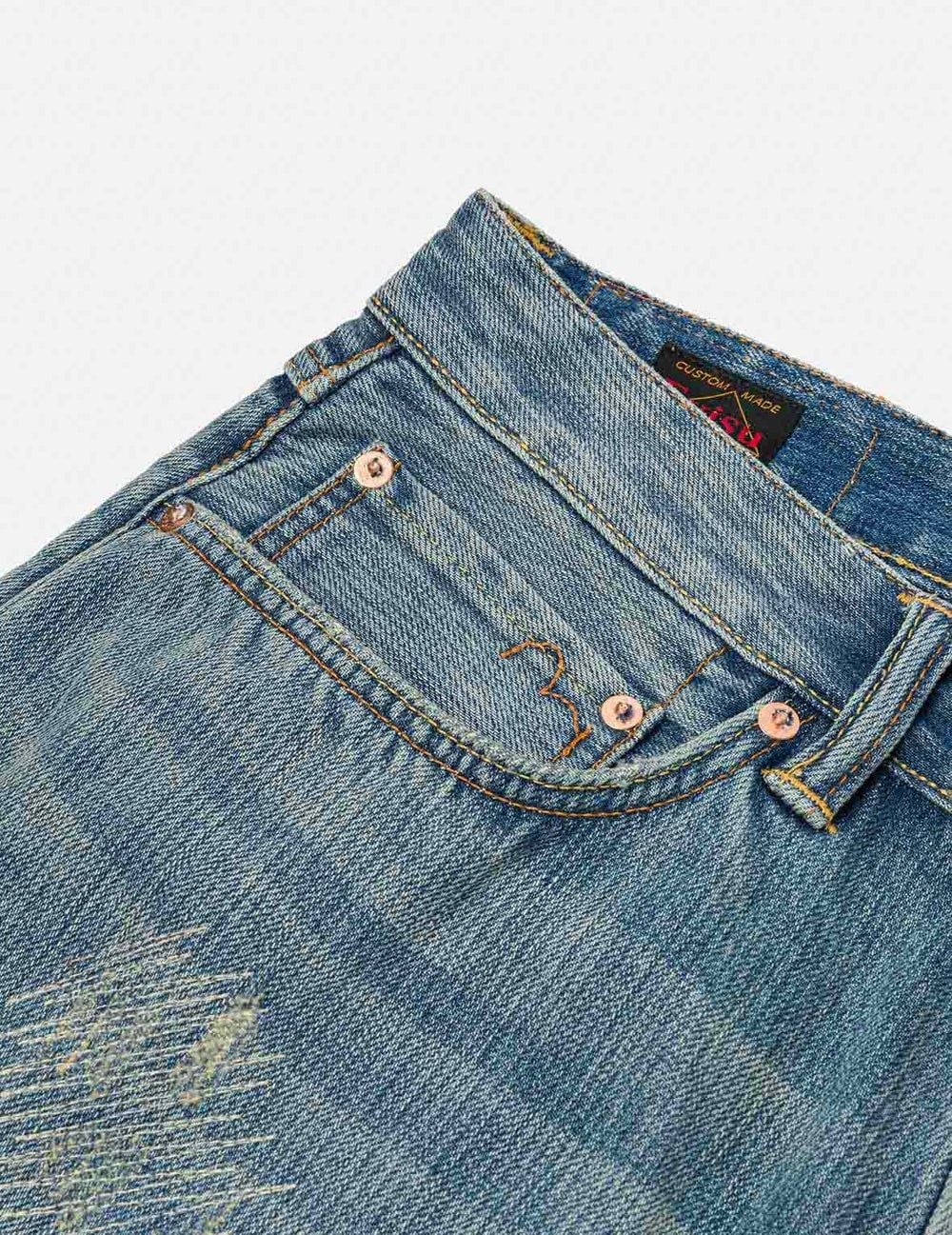  Quần Evisu Seagull Print Regular Shorts 'Denim' 