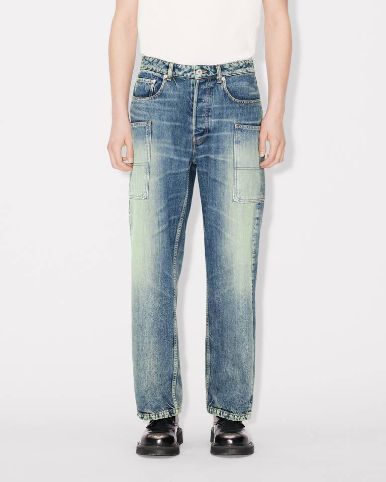  Quần Kenzo Cargo Monkey Fit Jeans 'Blue Denim' 
