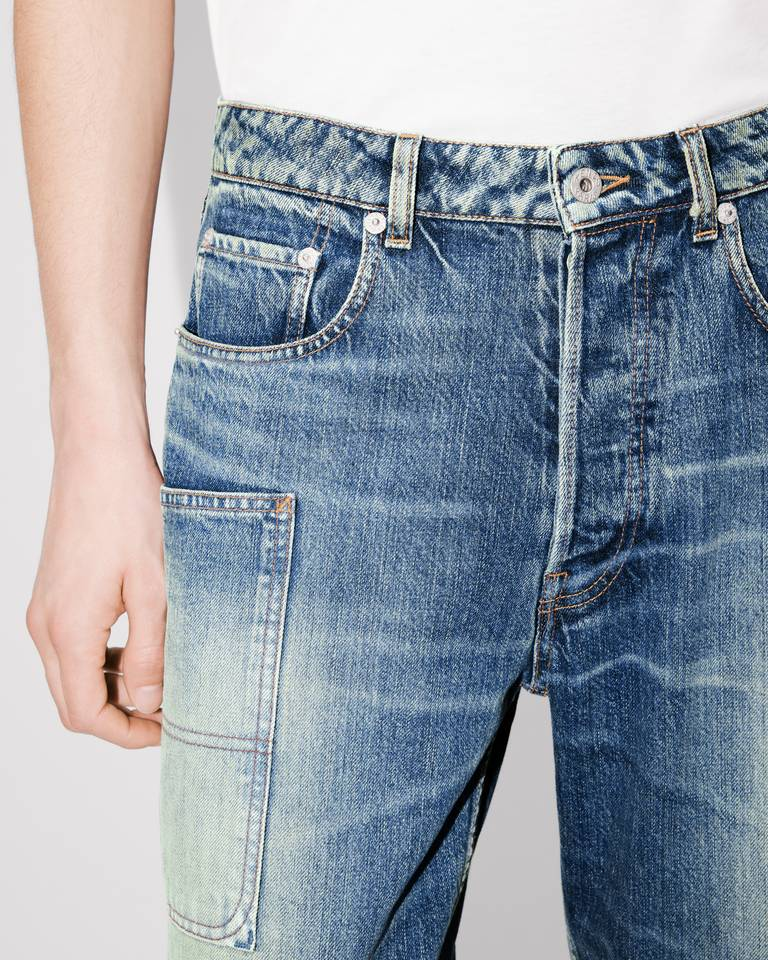  Quần Kenzo Cargo Monkey Fit Jeans 'Blue Denim' 