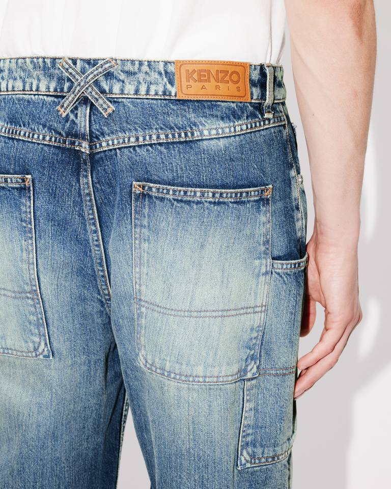  Quần Kenzo Cargo Monkey Fit Jeans 'Blue Denim' 