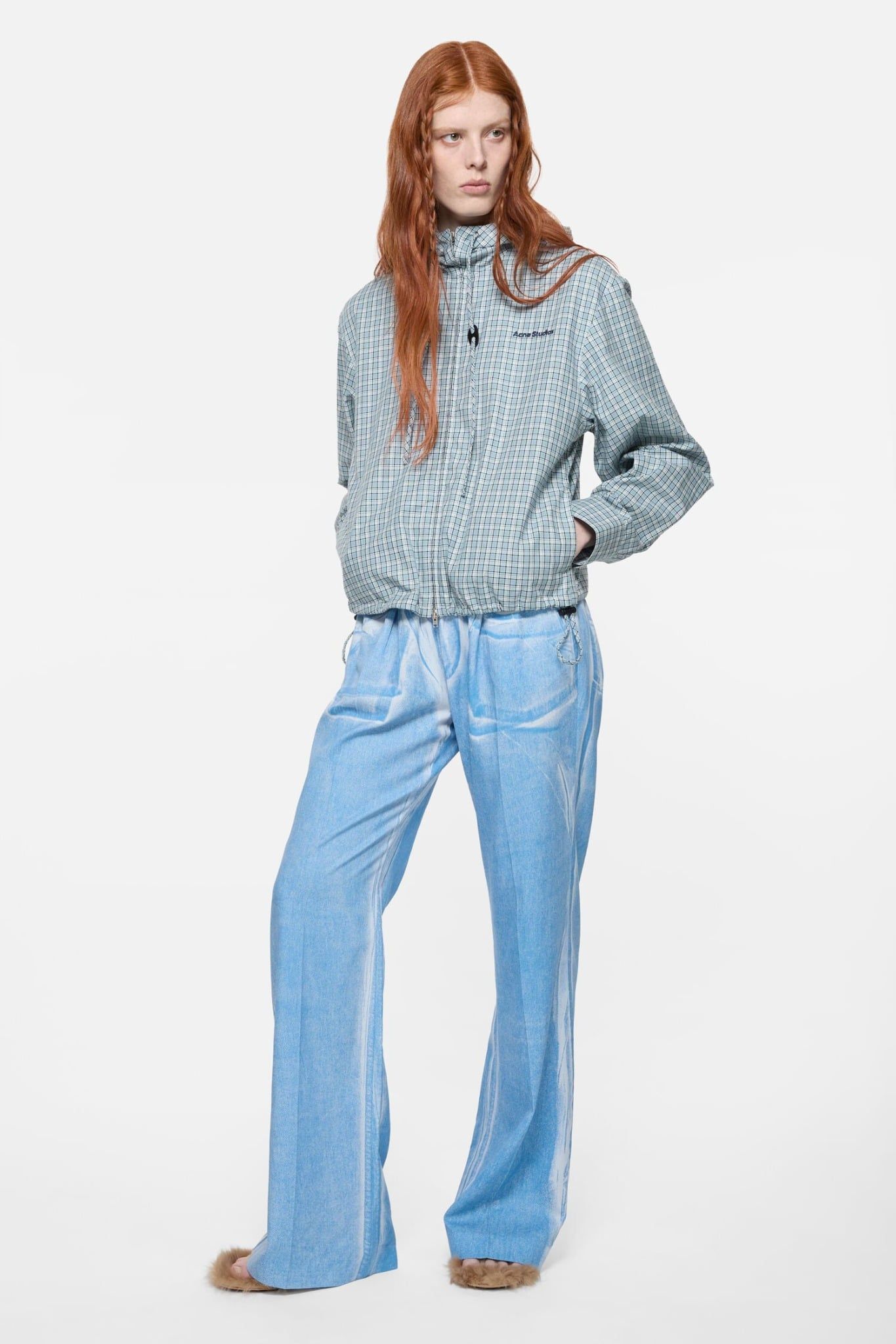  Quần Nữ Acne Casual Printed Trousers 'Blue' 
