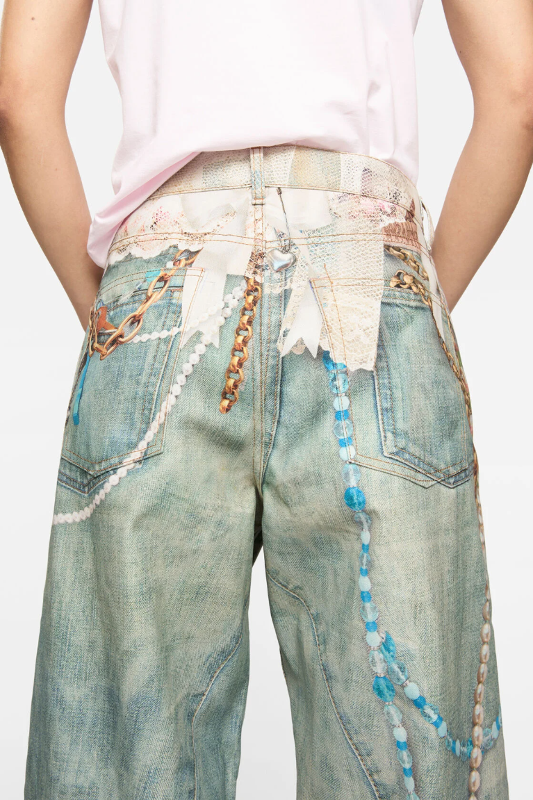  Quần Nữ Acne Loose fit jeans - 1981 'Green' 