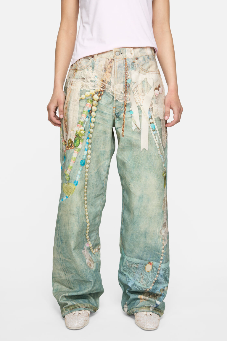  Quần Nữ Acne Loose fit jeans - 1981 'Green' 