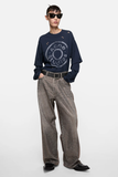  Quần Nữ Acne Loose Rhinestone Jeans – 1981 'Washed Black' 