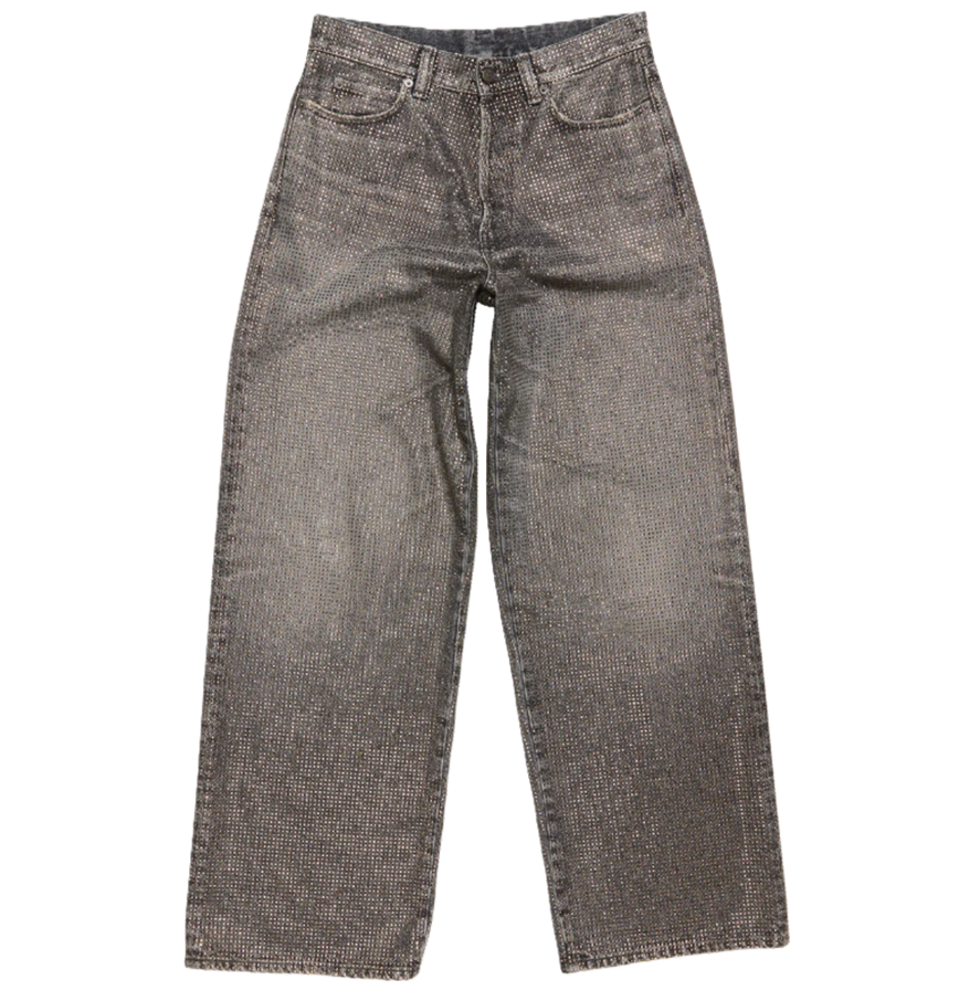  Quần Nữ Acne Loose Rhinestone Jeans – 1981 'Washed Black' 