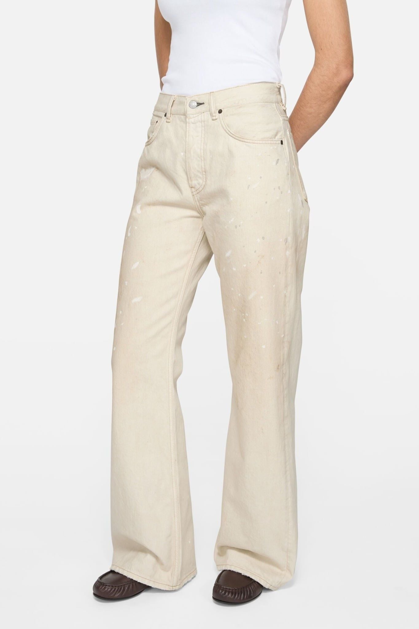  Quần Nữ Acne Regular Fit Jeans - 2021F 'White' 