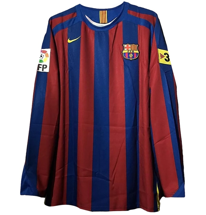  Áo Nike Barcelona 2005/2006 Home Long Sleeve Jersey 