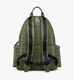  Balo MCM Stark Backpack in Visetos 'Khaki Moss' 