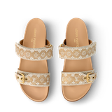  Dép Nữ Louis Vuitton Bom Dia Flat Comfort Mules 'Beige' 
