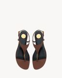 Dép Nữ Saint Laurent Cassandra Sandals 'Brown' 
