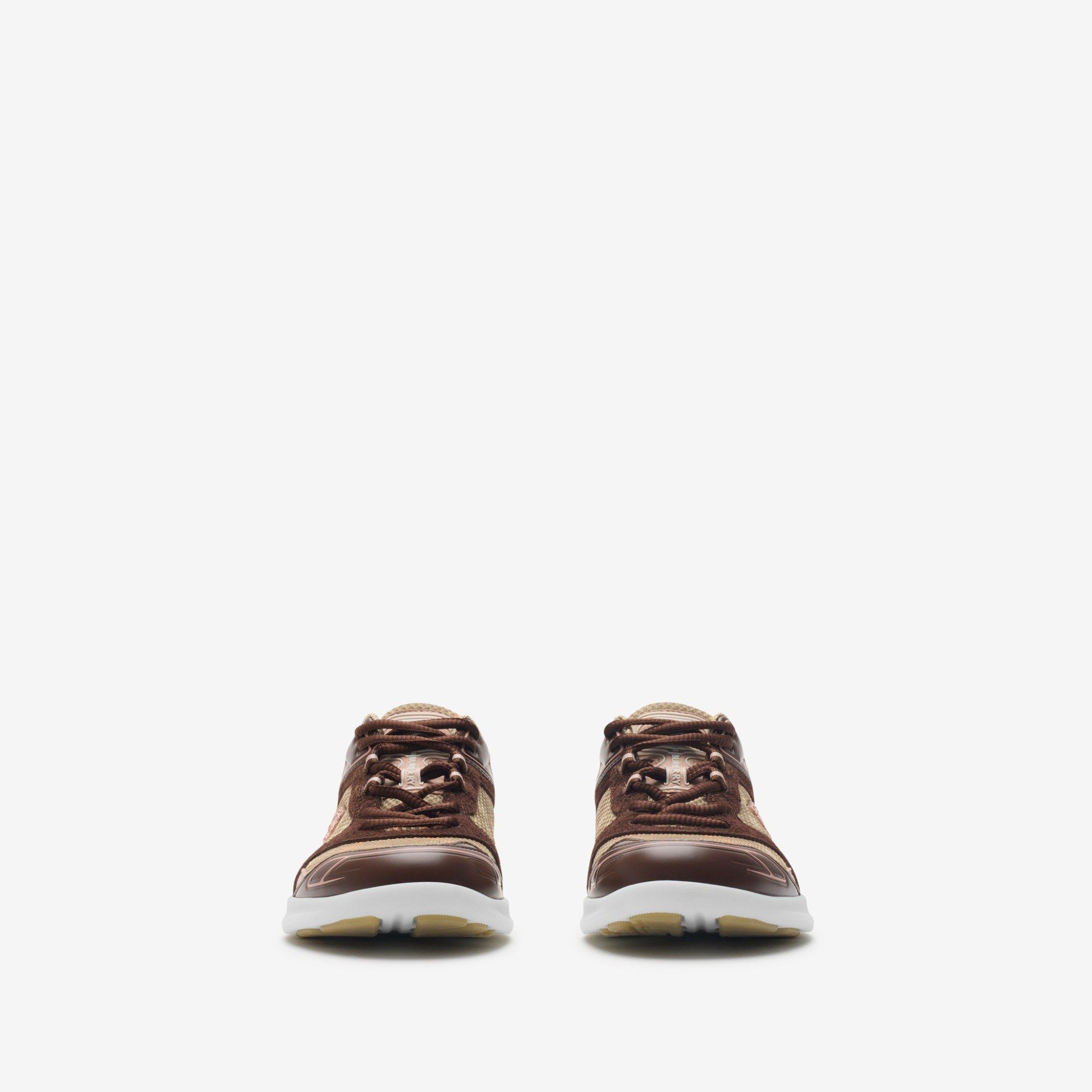  Giày Nam Burberry Check Matrix Sport Sneakers 'Broom' 