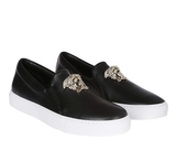  Giày Versace Black Leather Slip On 'Black' 