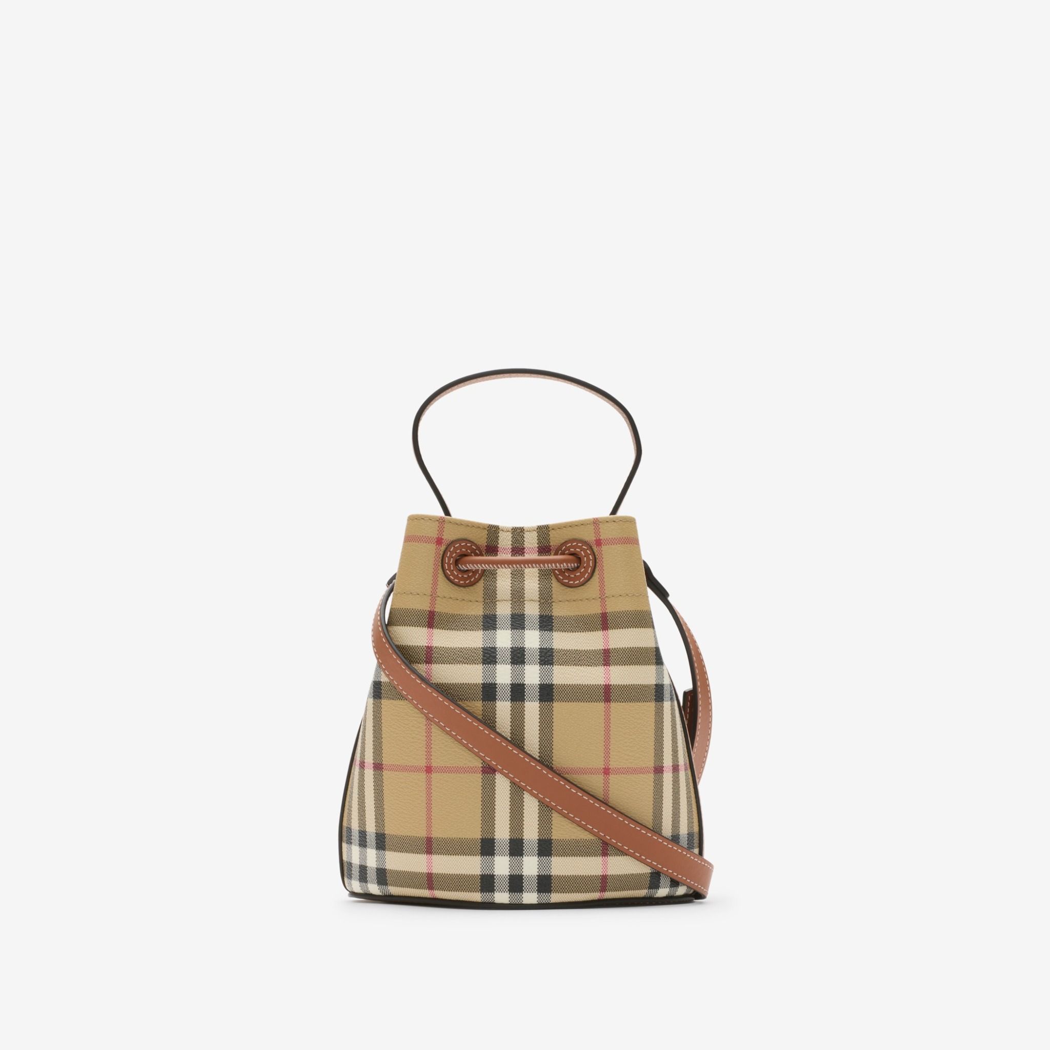  Túi Nữ Burberry Mini Check Bucket Bag 'Archive Beige' 