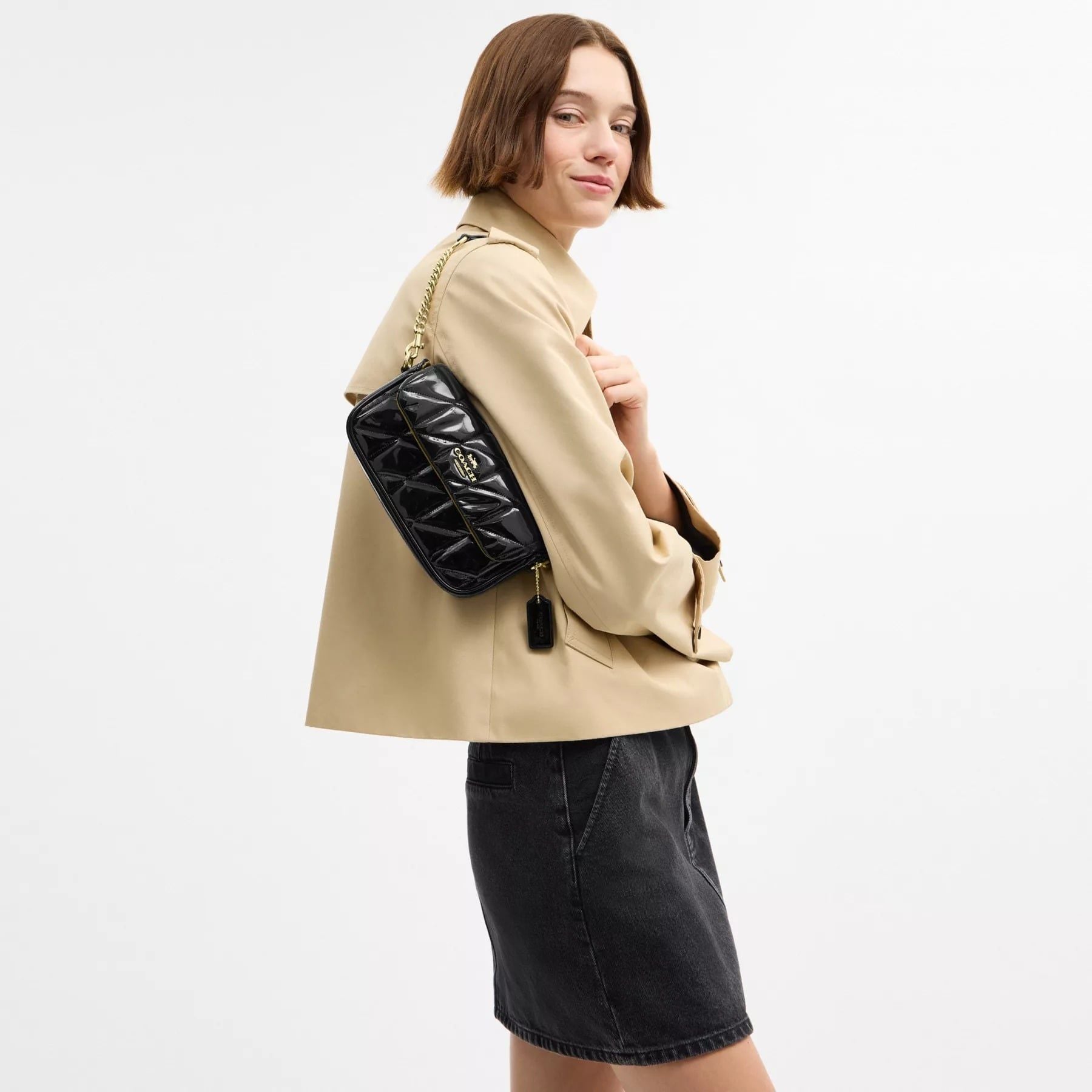  Túi Nữ Coach Hailey Flap Bag With Quilting 'Black' 