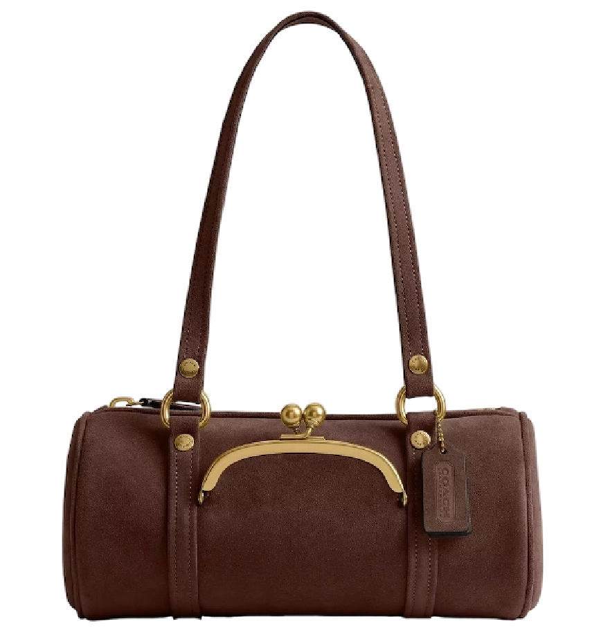  Túi Nữ Coach Kisslock Barrel Bag 28 'Dark Chocolate' 