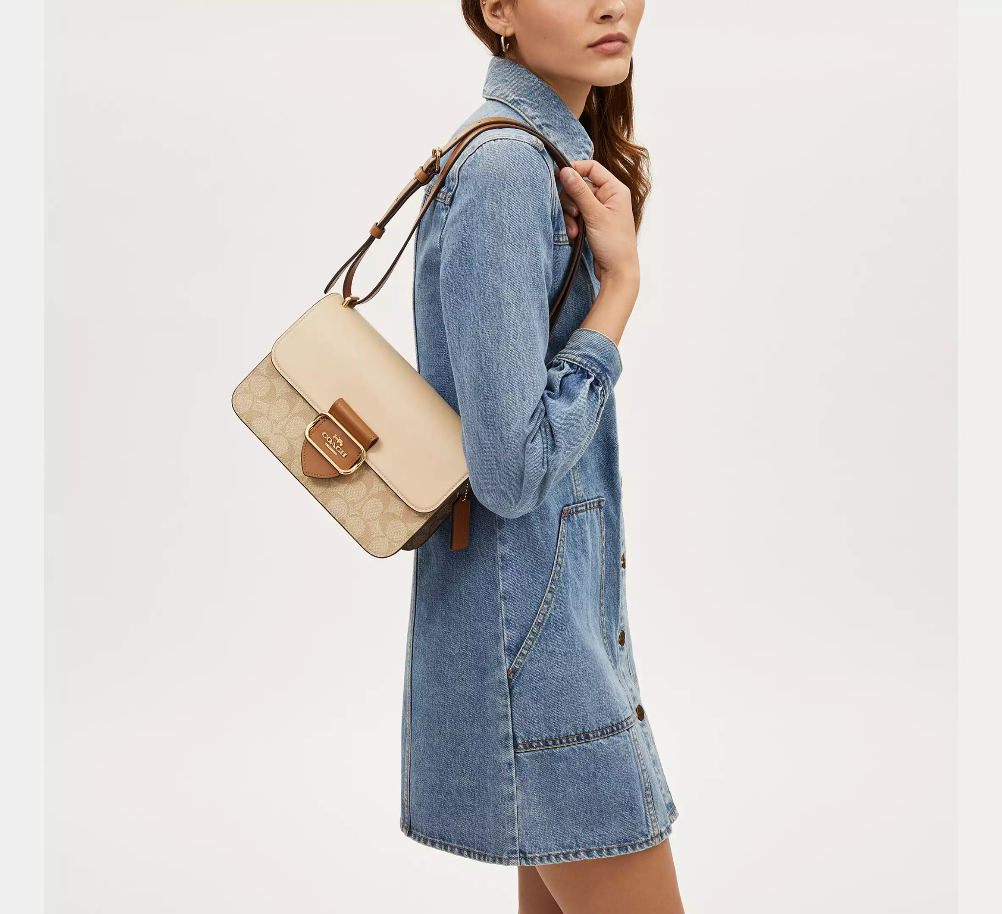  Túi Nữ Coach Large Morgan Signature Canvas 'Khaki' 