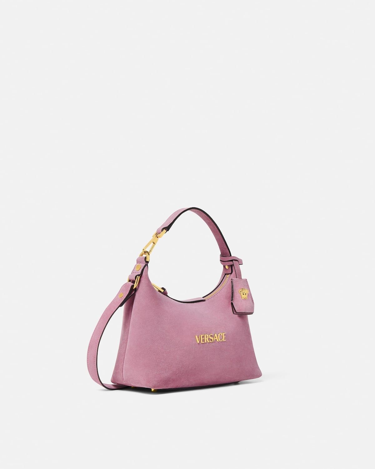  Túi Nữ Versace Tag Suede Hobo Bag 'Pink' 