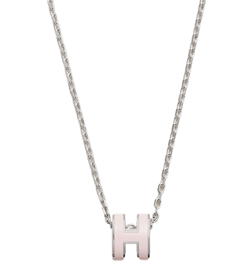  Vòng Cổ Nữ Hermes Mini Pop H 'Rose Dragée Palladium' 