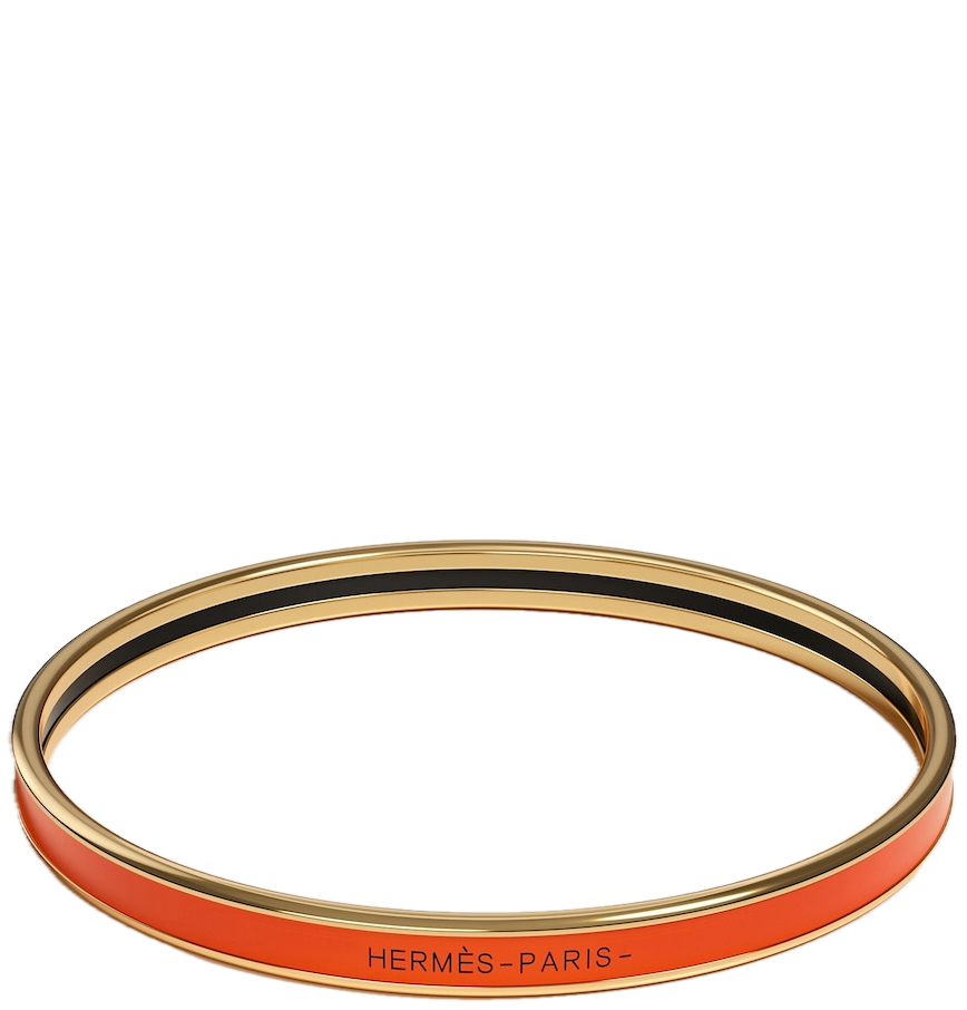  Vòng Tay Nữ Hermes Uni Bangle 'Orange Fruité Gold' 