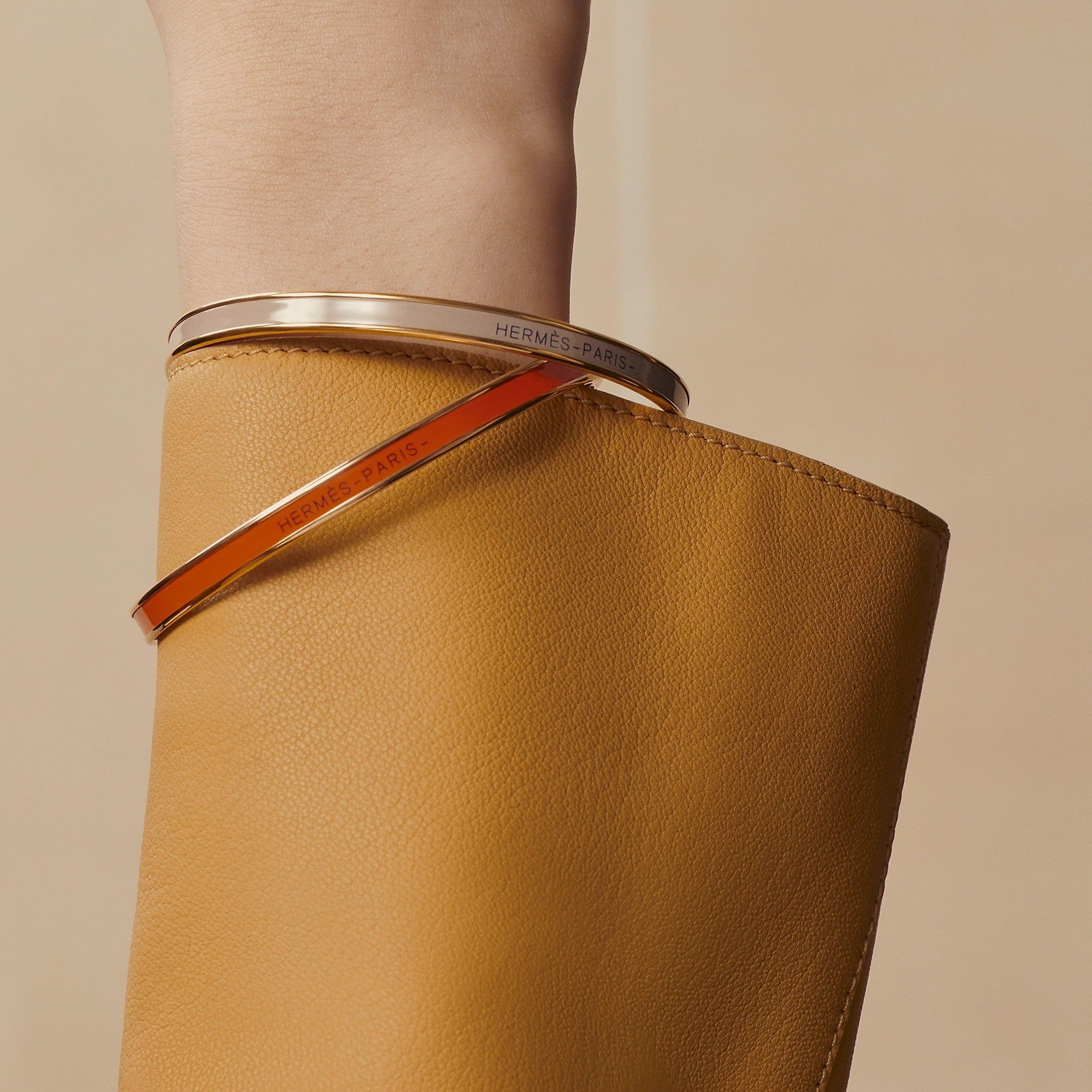  Vòng Tay Nữ Hermes Uni Bangle 'Orange Rose Gold' 