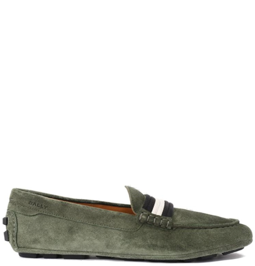  Giày Nam Bally Leather Loafer 'Green' 