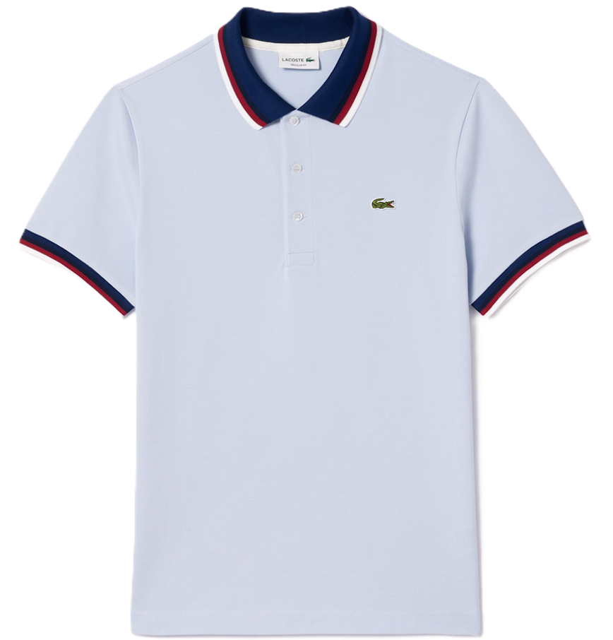  Áo Lacoste Regular Fit Contrast Collar Polo 'White Blue' 